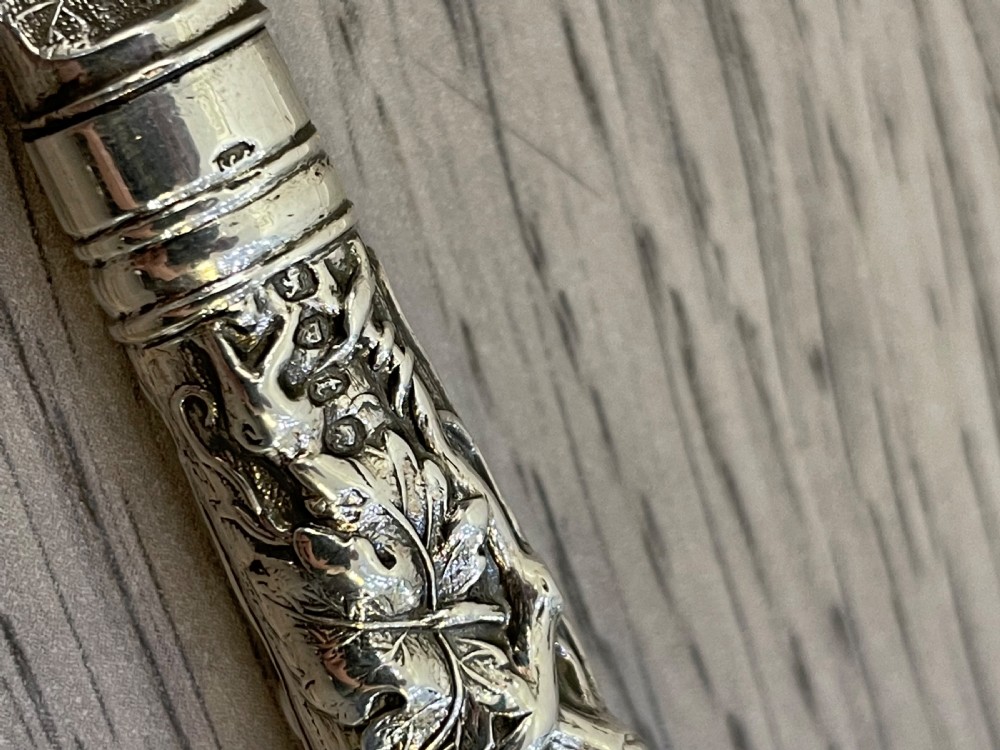 Exquisite Victorian Solid Silver Knife View V