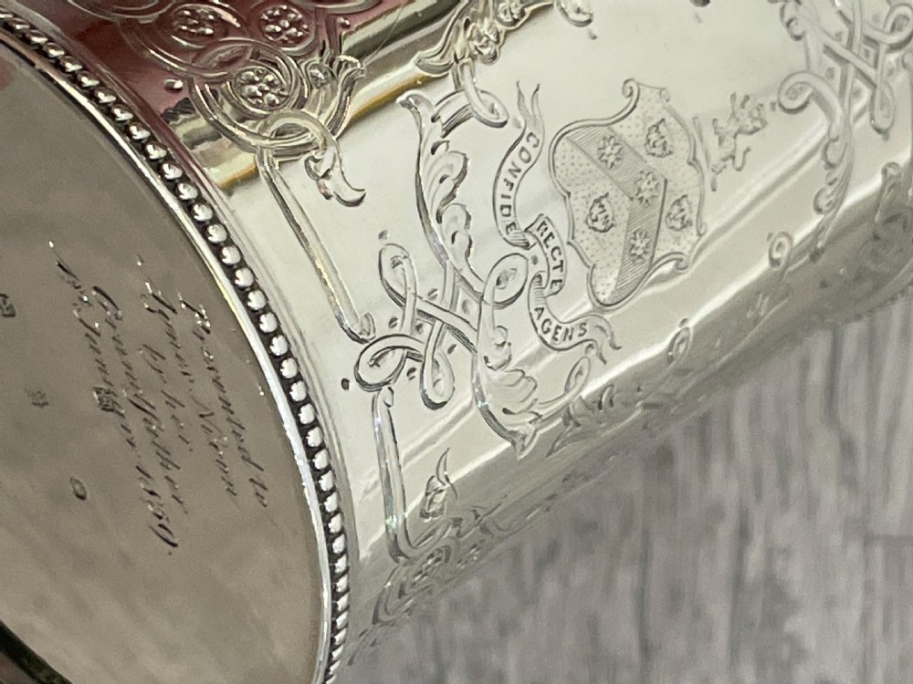 Victorian Solid Silver Tankard Mug, 1858 View VI
