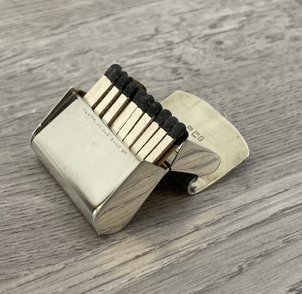 Rare Edwardian Solid Silver Match Vesta Holder, 1901 View VI