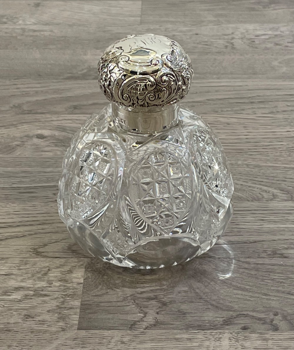 Victorian Silver Topped Scent Bottle, 1895