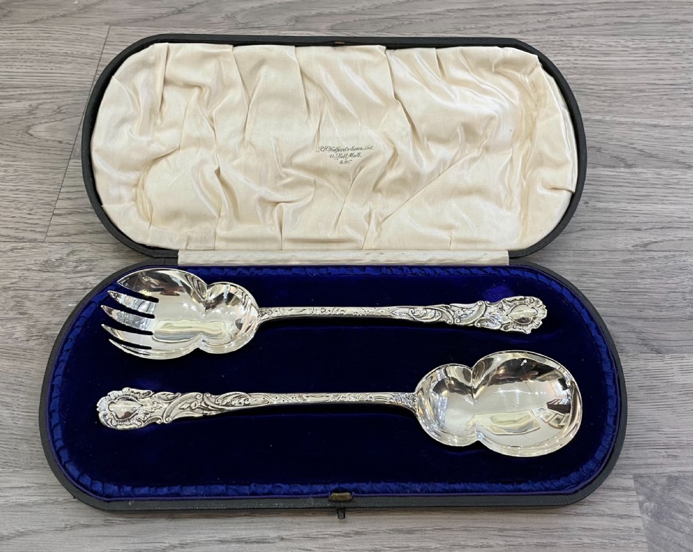 Pair of Victorian Solid Silver Salad Servers