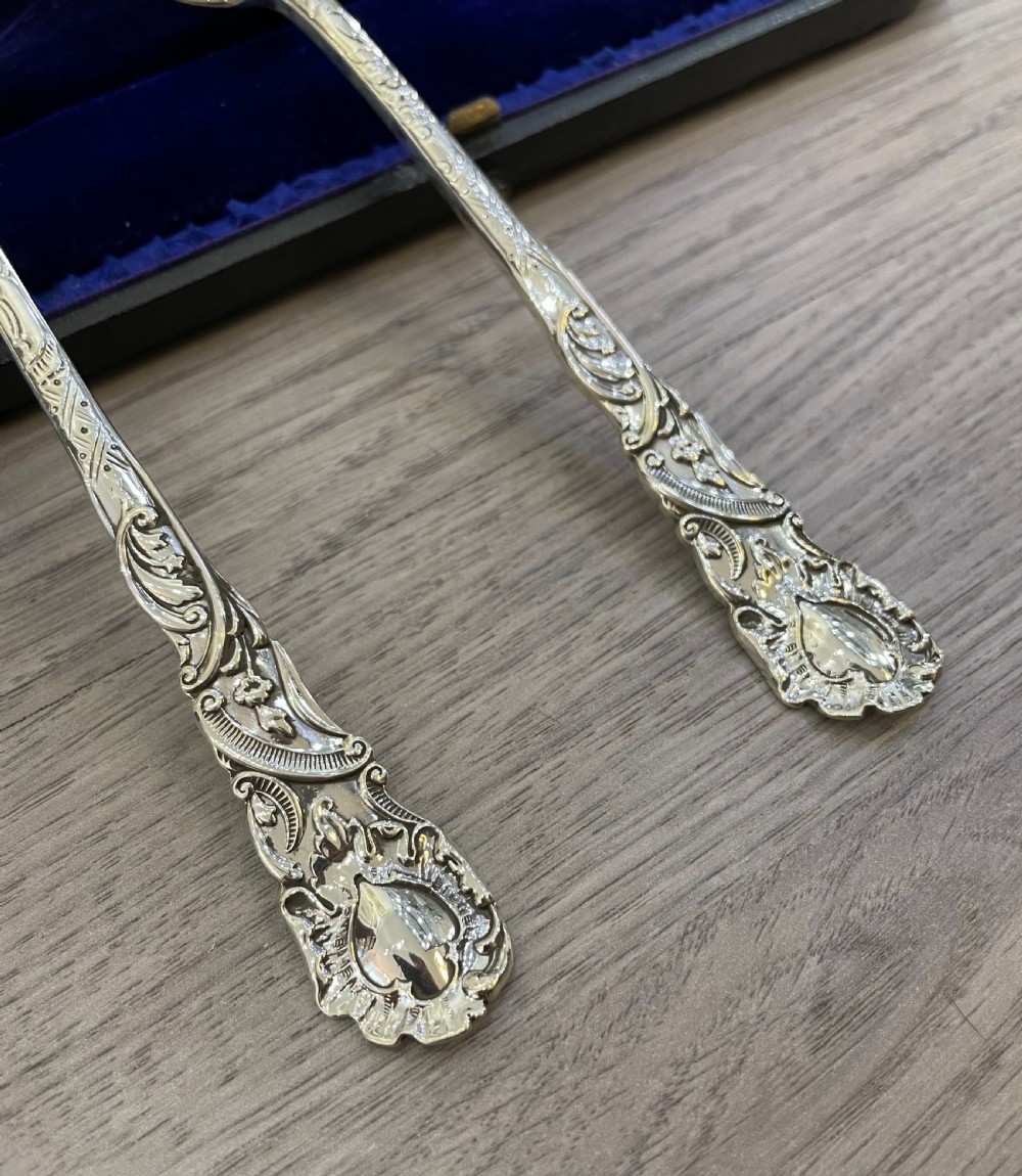 Pair of Victorian Solid Silver Salad Servers View II