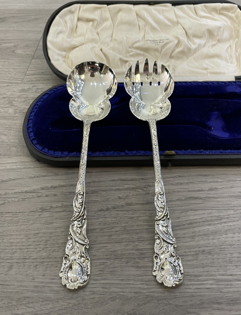 Pair of Victorian Solid Silver Salad Servers View IV