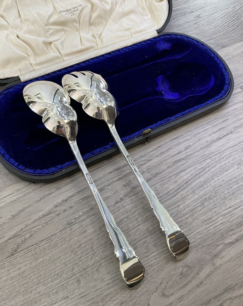 Pair of Victorian Solid Silver Salad Servers View VI