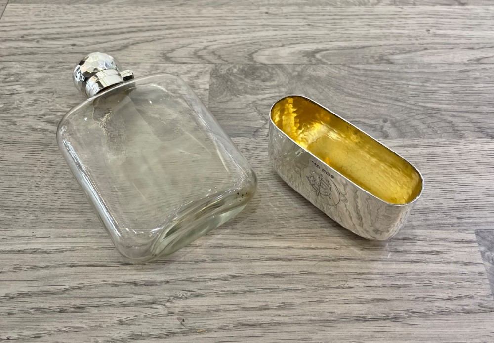 Edwardian Solid Silver Hip Flask View IV