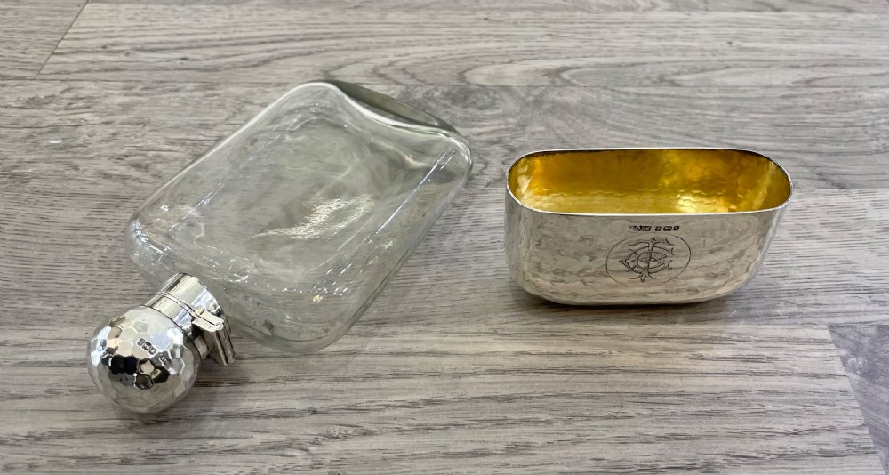 Edwardian Solid Silver Hip Flask View VI