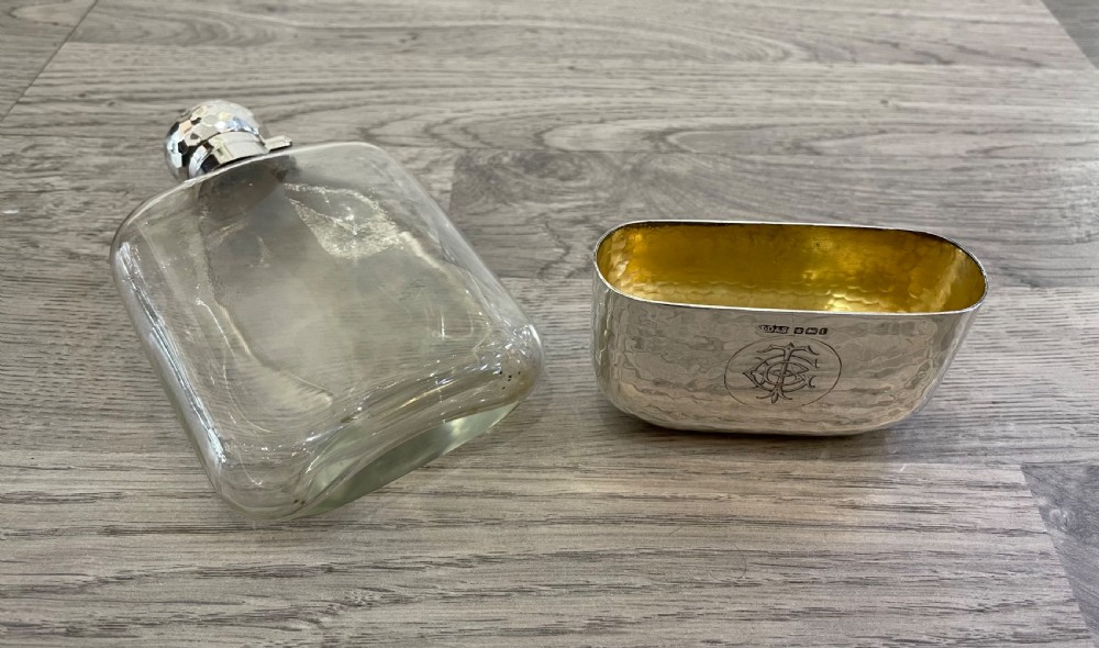 Edwardian Solid Silver Hip Flask View VIII