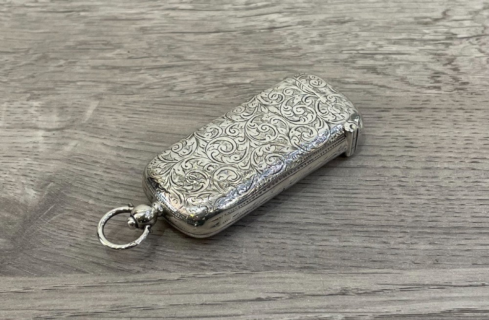 Victorian Solid Silver Combination Vesta Sovereign Case View IV