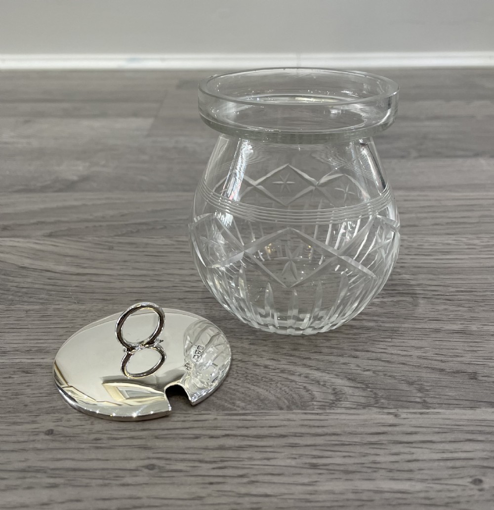 Edwardian Solid Silver and Cut Glass Preserve Jar, Chester  View VII