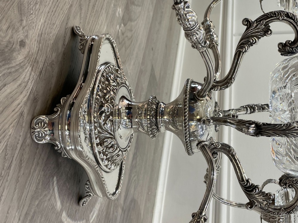 Impressive George V Silver Plated & Cut Glass Epergne Centrepiece View VI
