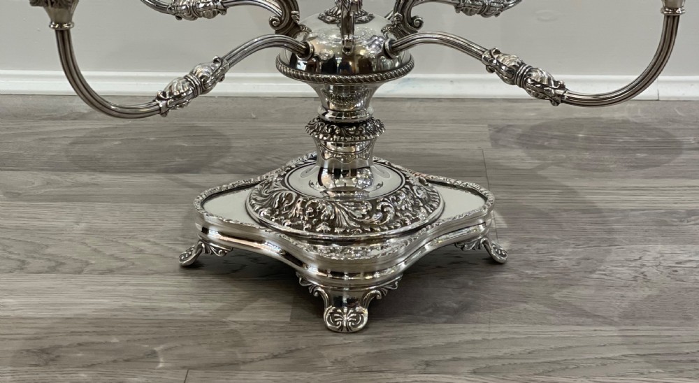 Impressive George V Silver Plated & Cut Glass Epergne Centrepiece View VII