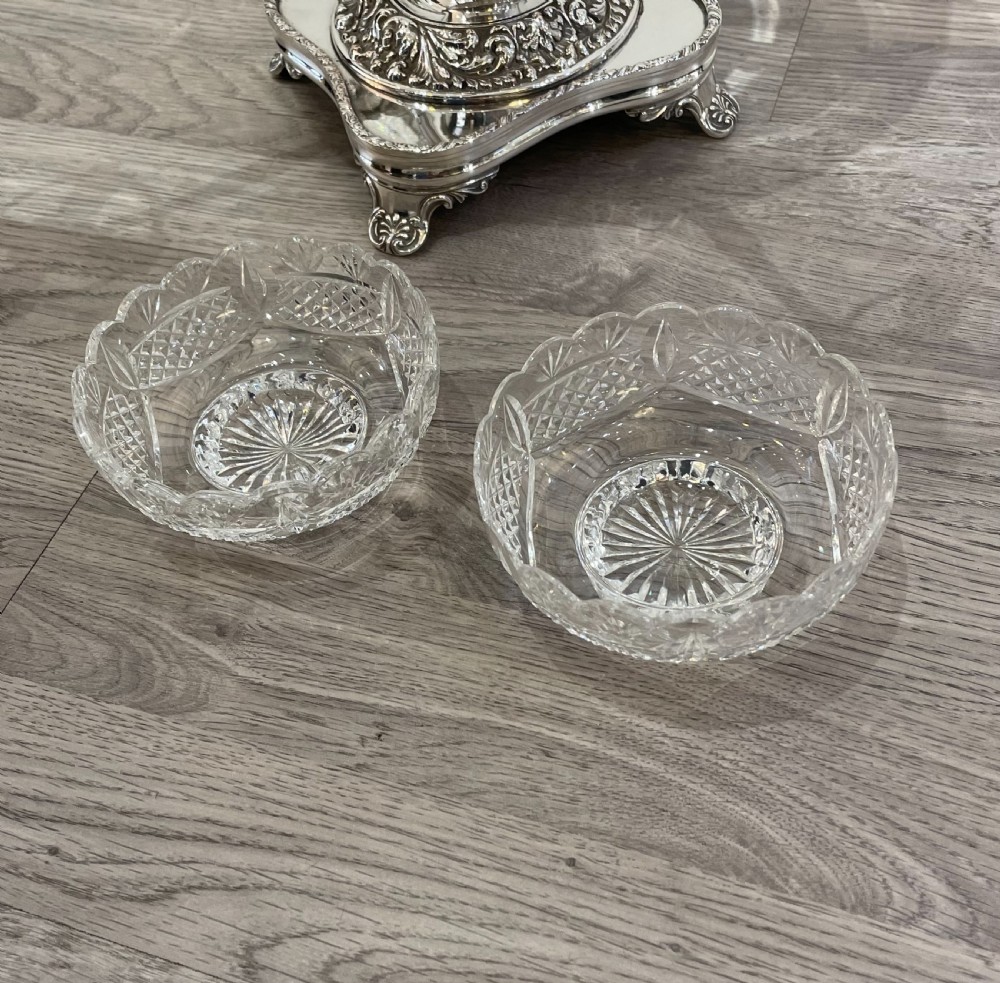 Impressive George V Silver Plated & Cut Glass Epergne Centrepiece View XII