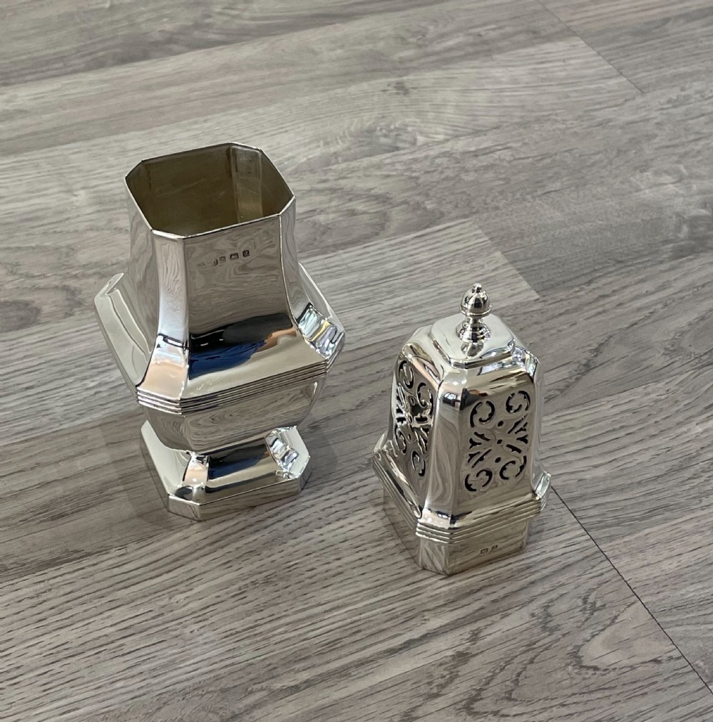 Large Art Deco Solid Silver Sugar Caster View II