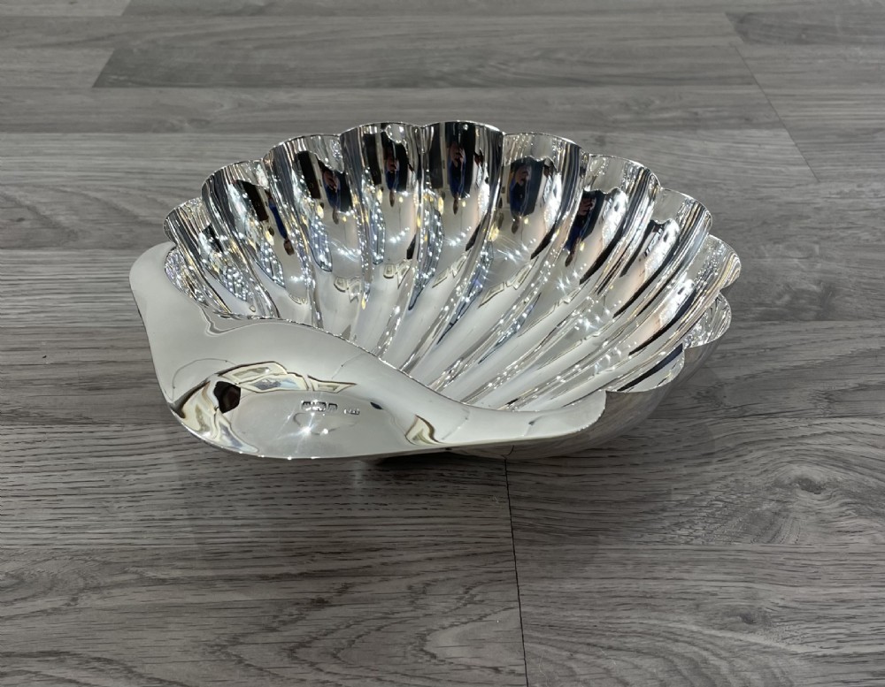 Large Edwardian Solid Silver Shell Dish View II