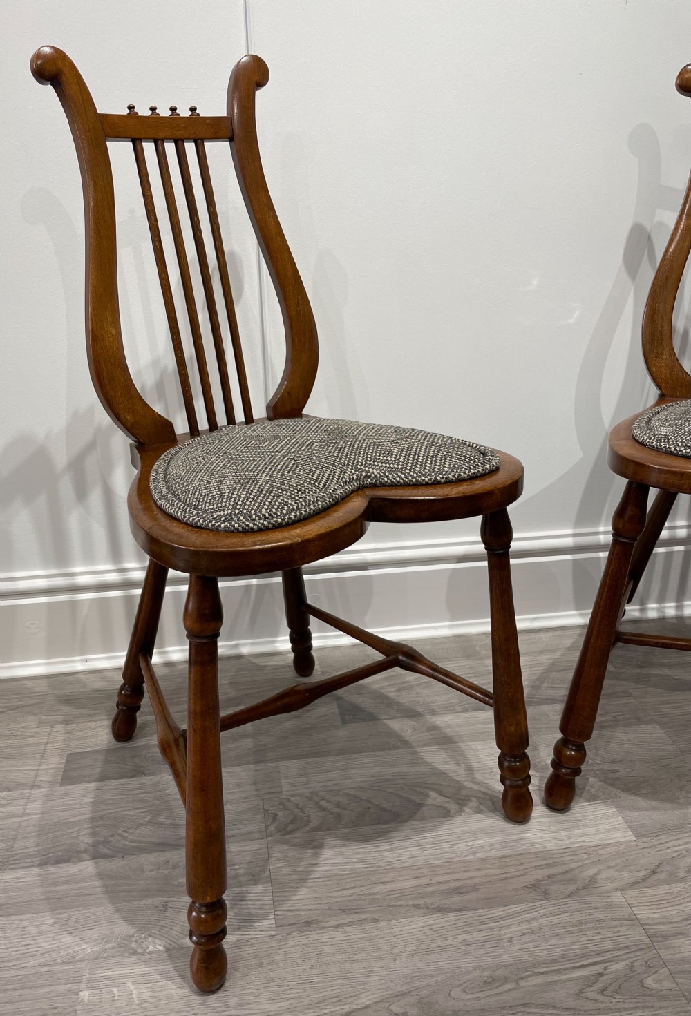 Stunning Pair of Victorian Mahogany Lyre Chairs View III