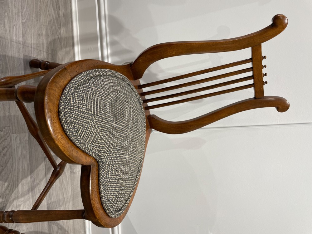 Stunning Pair of Victorian Mahogany Lyre Chairs View XI