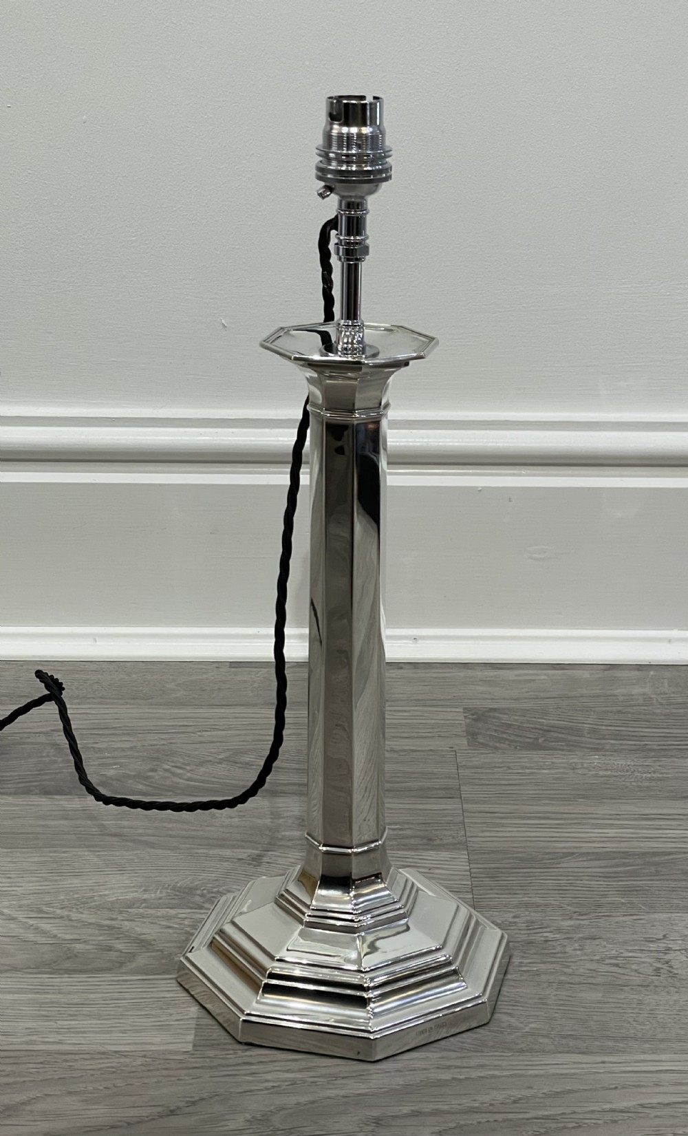 Victorian Silver Plated Table Lamp, Hawksworth Eyre & Co