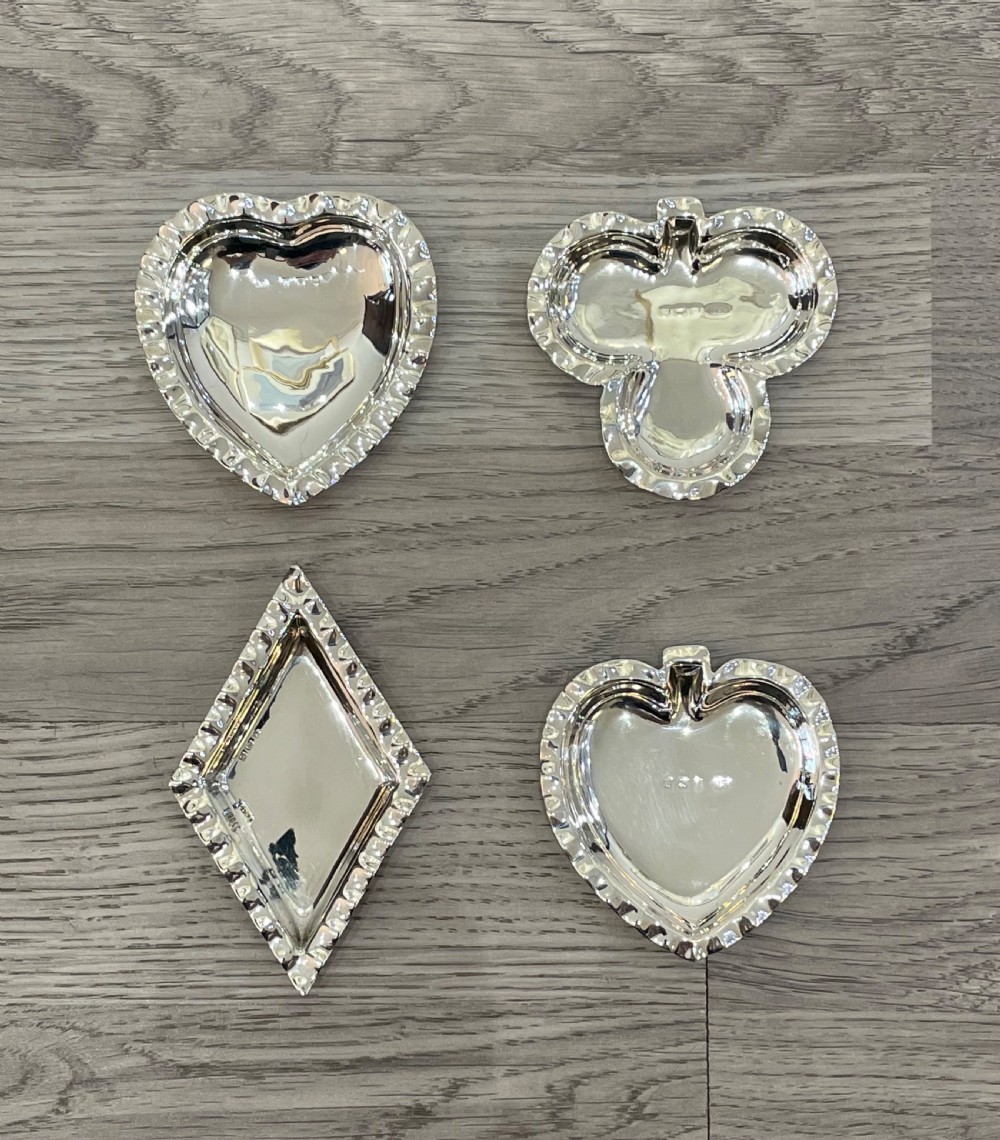 Novelty Set of Four George V Silver Trinket Dishes