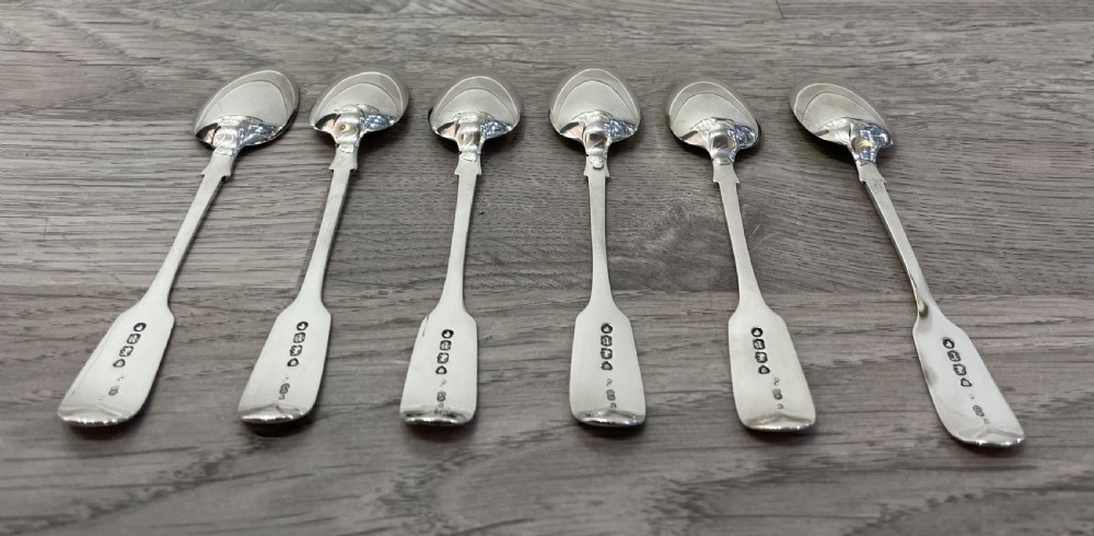 Set of Six Victorian Silver Teaspoons by Chawner & Co View II