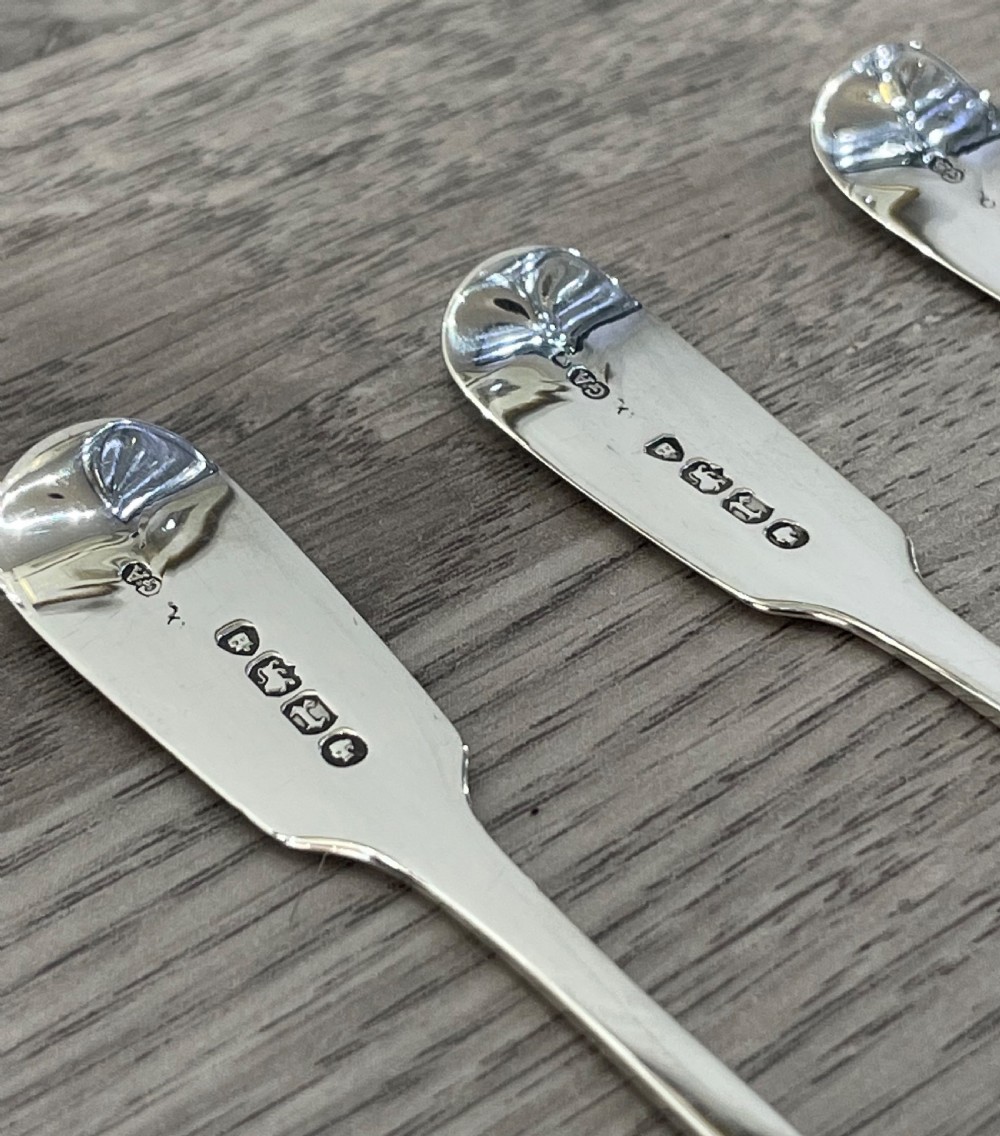 Set of Six Victorian Silver Teaspoons by Chawner & Co View IV