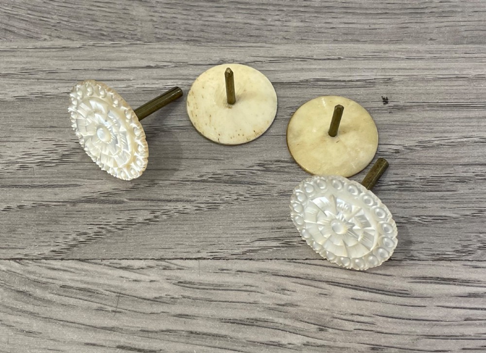 Pair of Victorian Mother of Pearl Cotton Reel Holders View VI