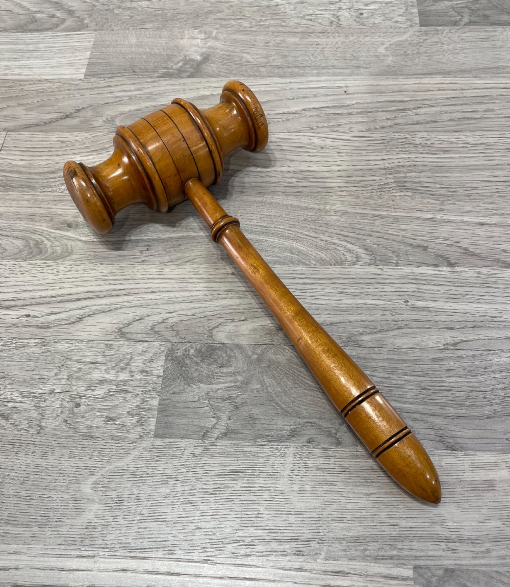 Large Victorian Fruitwood Gavel View III