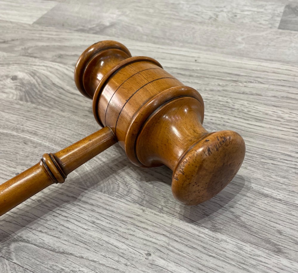 Large Victorian Fruitwood Gavel View IV