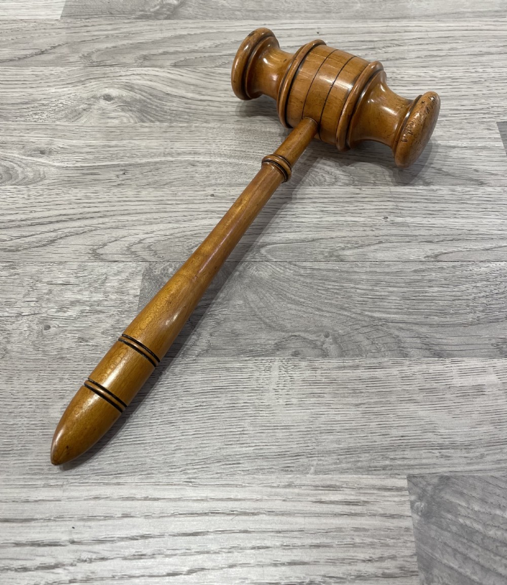 Large Victorian Fruitwood Gavel View V