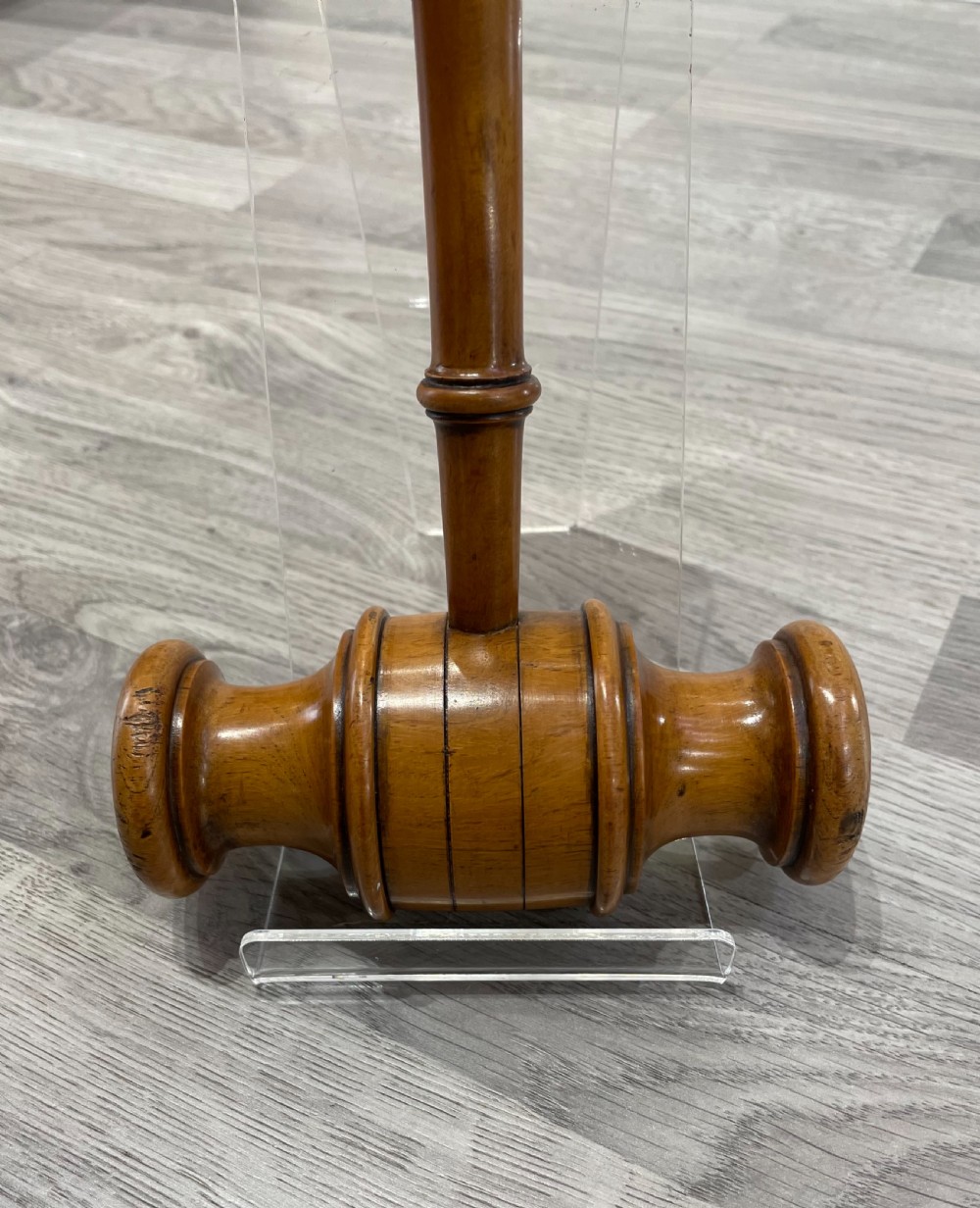 Large Victorian Fruitwood Gavel View VII