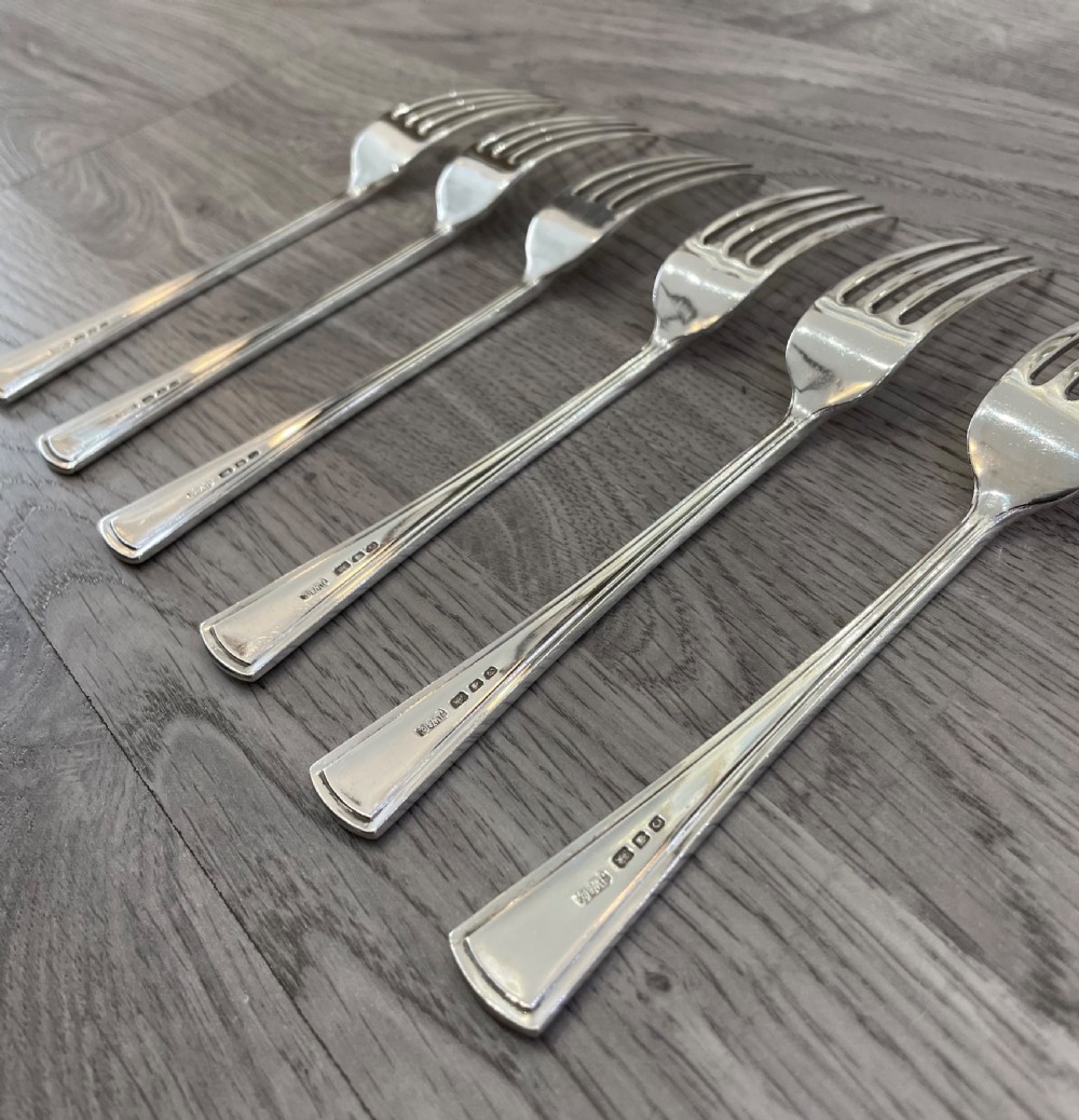 Set of Six George V Solid Silver Forks View II