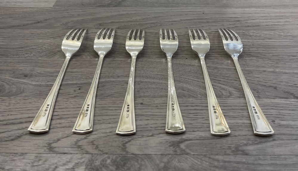 Set of Six George V Solid Silver Forks View IV