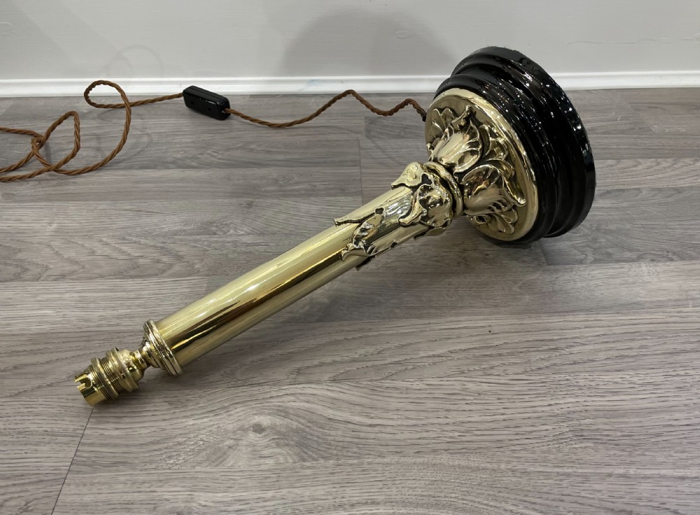 Impressive Victorian Brass Table Lamp View V