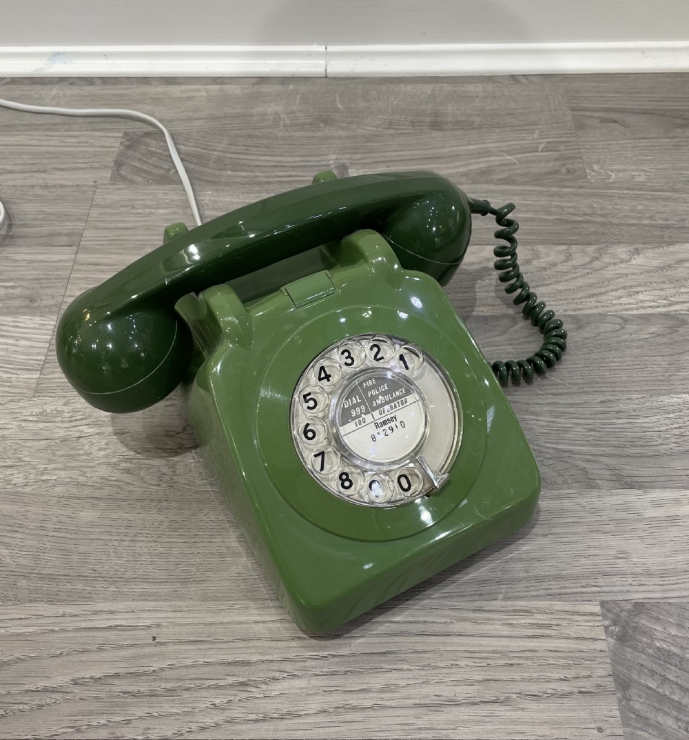 Retro GPO Green Rotary Dial Telephone, Ramsey, Isle of Man 