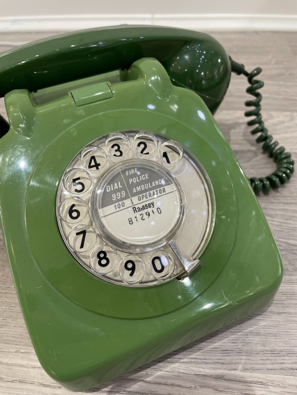 Retro GPO Green Rotary Dial Telephone, Ramsey, Isle of Man  View V