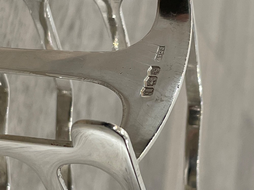 George V Solid Silver Toast Rack (2) View IV