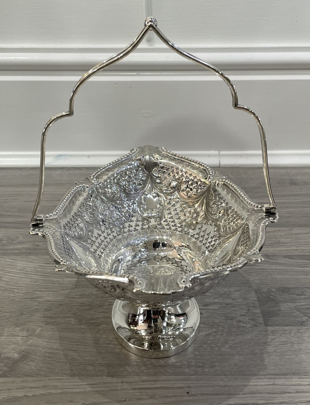 Victorian Solid Silver Basket with Staffordshire Brewery Provenance  View IX