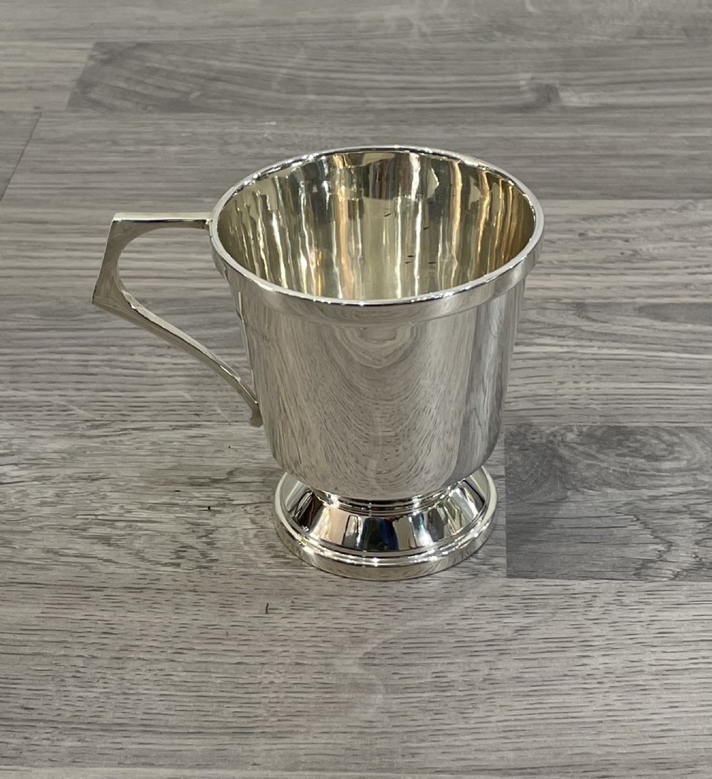 Art Deco Solid Silver Quarter Pint Mug View V