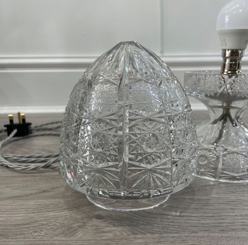Quality George V Cut Glass Table Lamp View V
