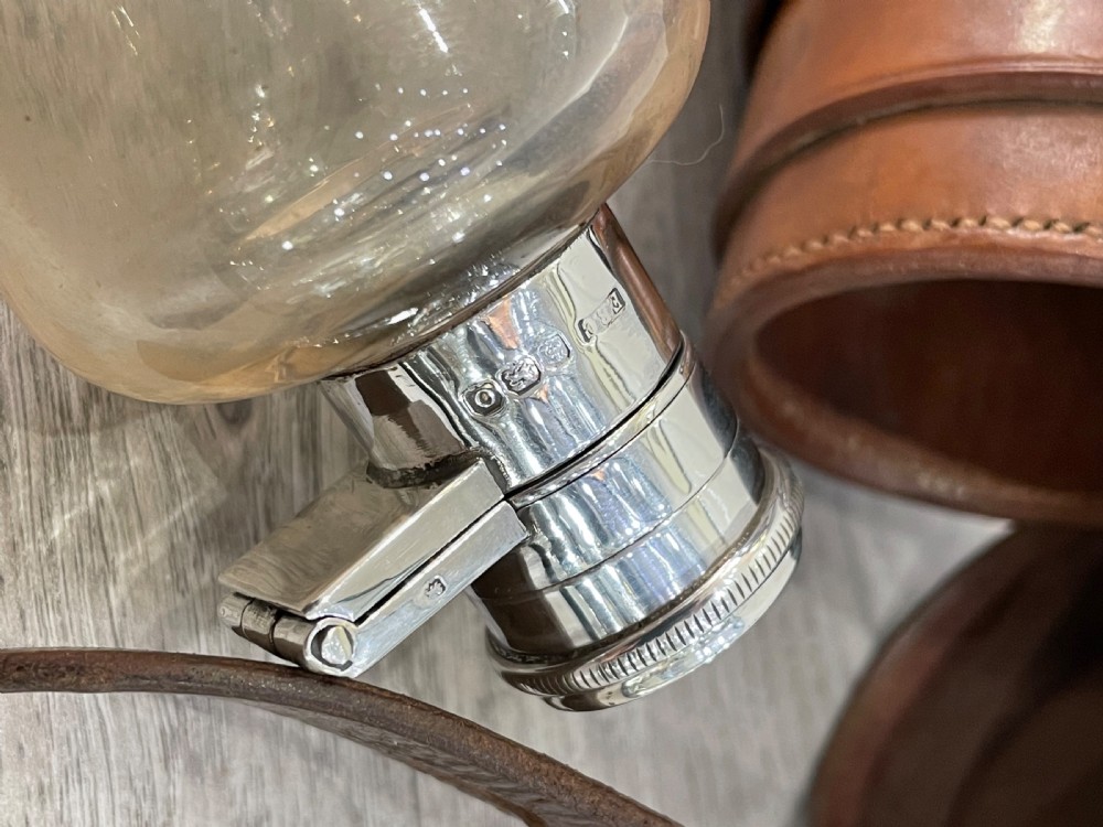 Gentleman’s Silver Topped Hunting Flask retailed by Harrods View V