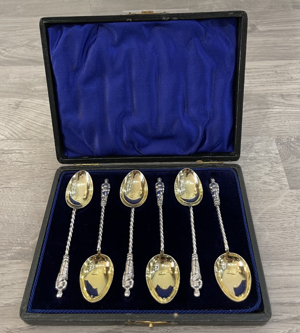 Set of Six Edwardian Silver Apostle Spoons