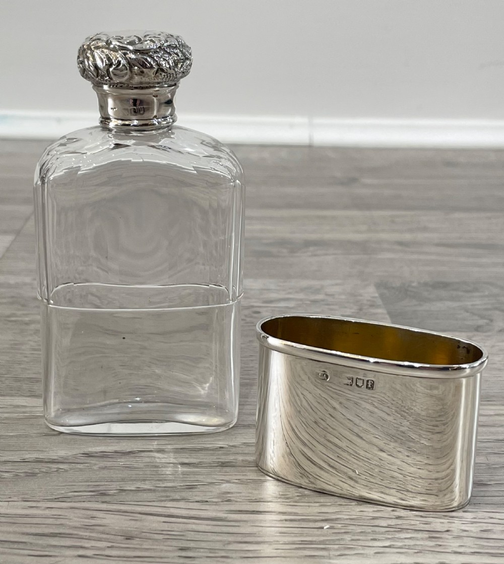 Late Victorian Silver Hip Flask, 1901 View VII
