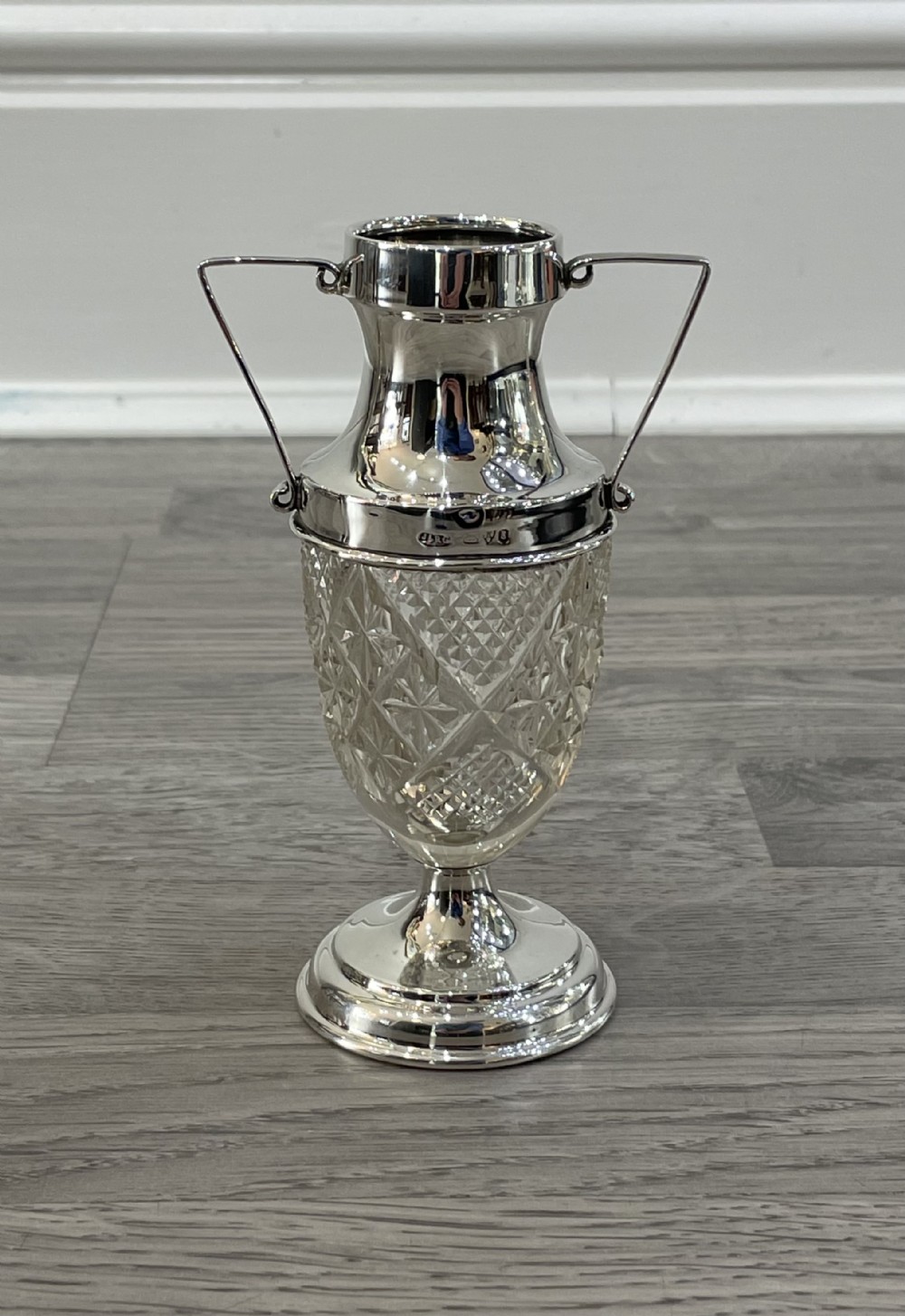 Edwardian Silver & Cut Glass Posy Vase, Chester 1905