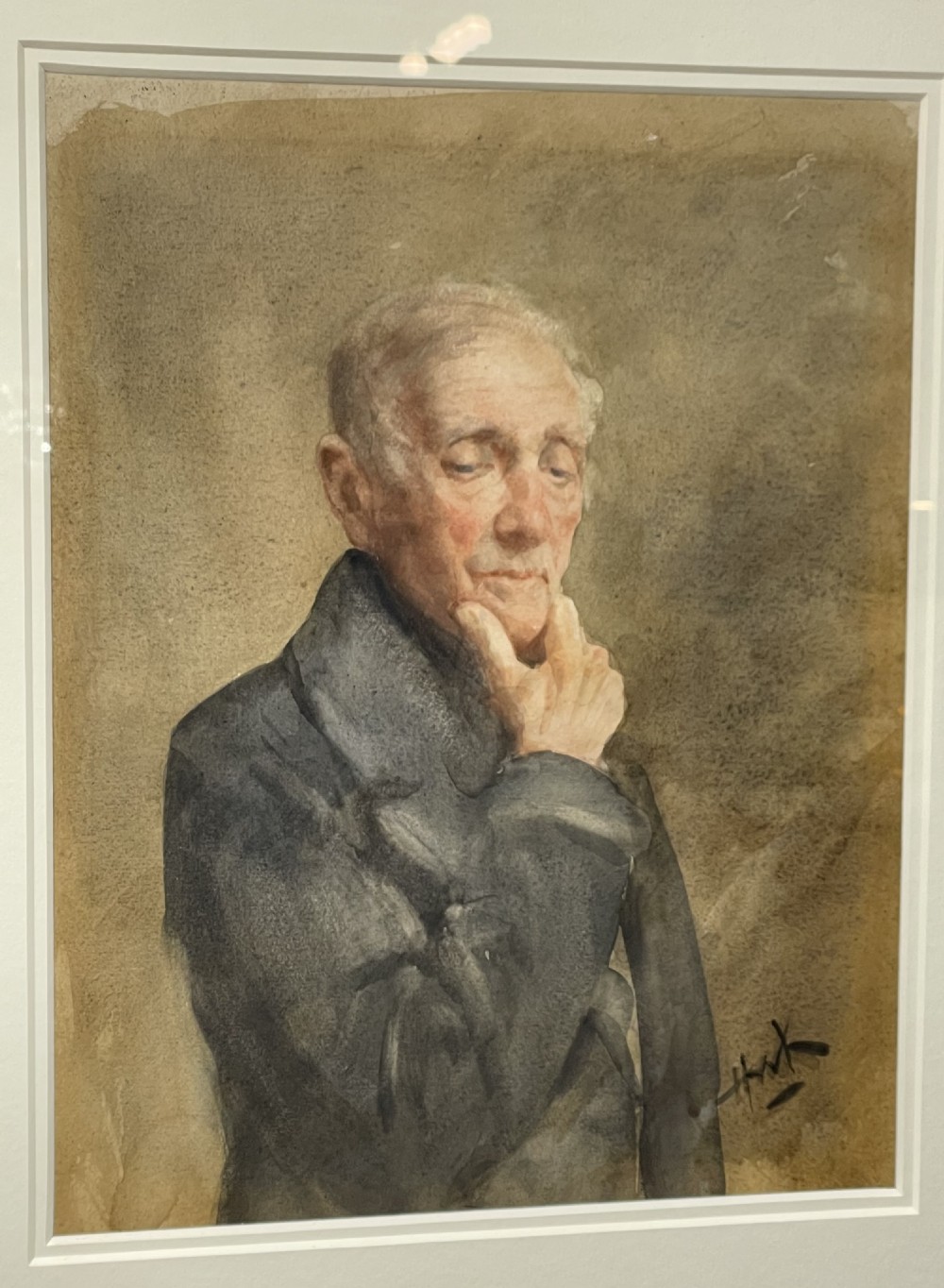 Watercolour of Elderly Man by Henry Wright Kerr (1857 - 1936) View II