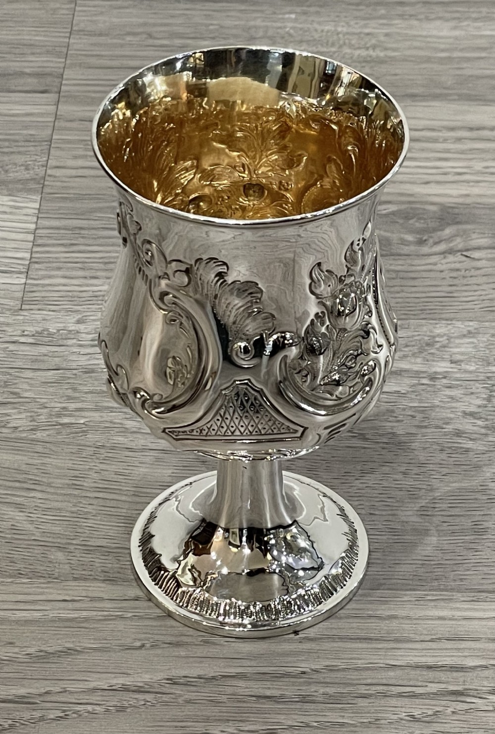  Victorian Solid Silver Wine Goblet, 1858 View V
