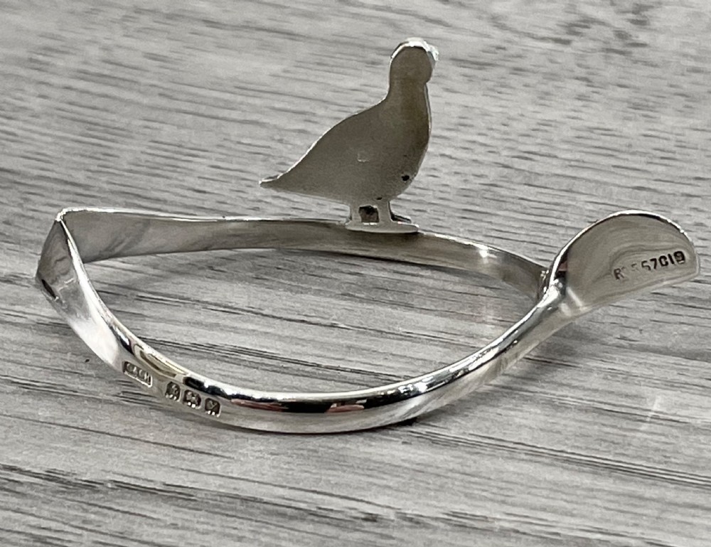 Unusual Pair of George V Silver Wishbobe Napkin Rings View V
