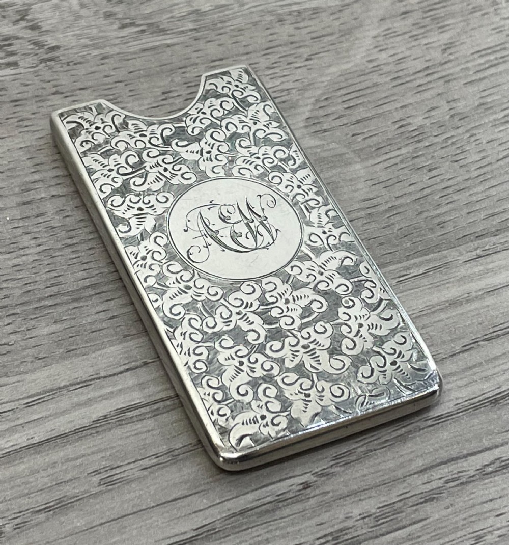 Quality Victorian Silver Card Case by Horton & Allday, 1886