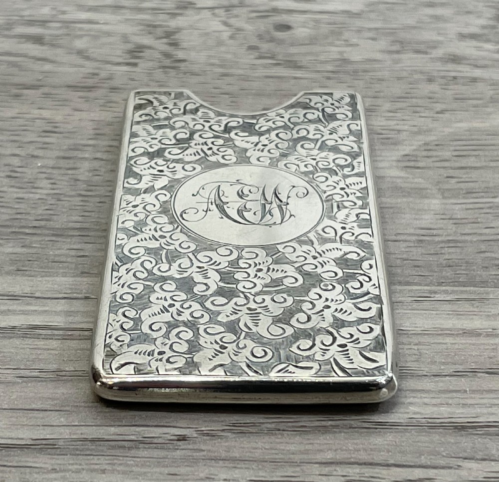 Quality Victorian Silver Card Case by Horton & Allday, 1886 View II