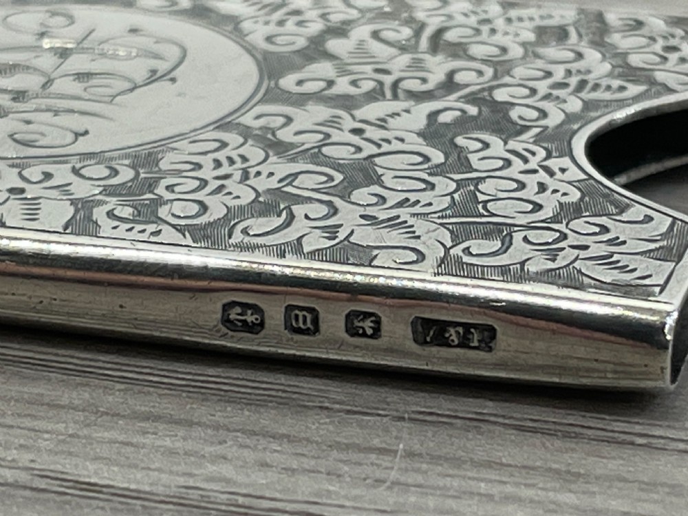 Quality Victorian Silver Card Case by Horton & Allday, 1886 View VI