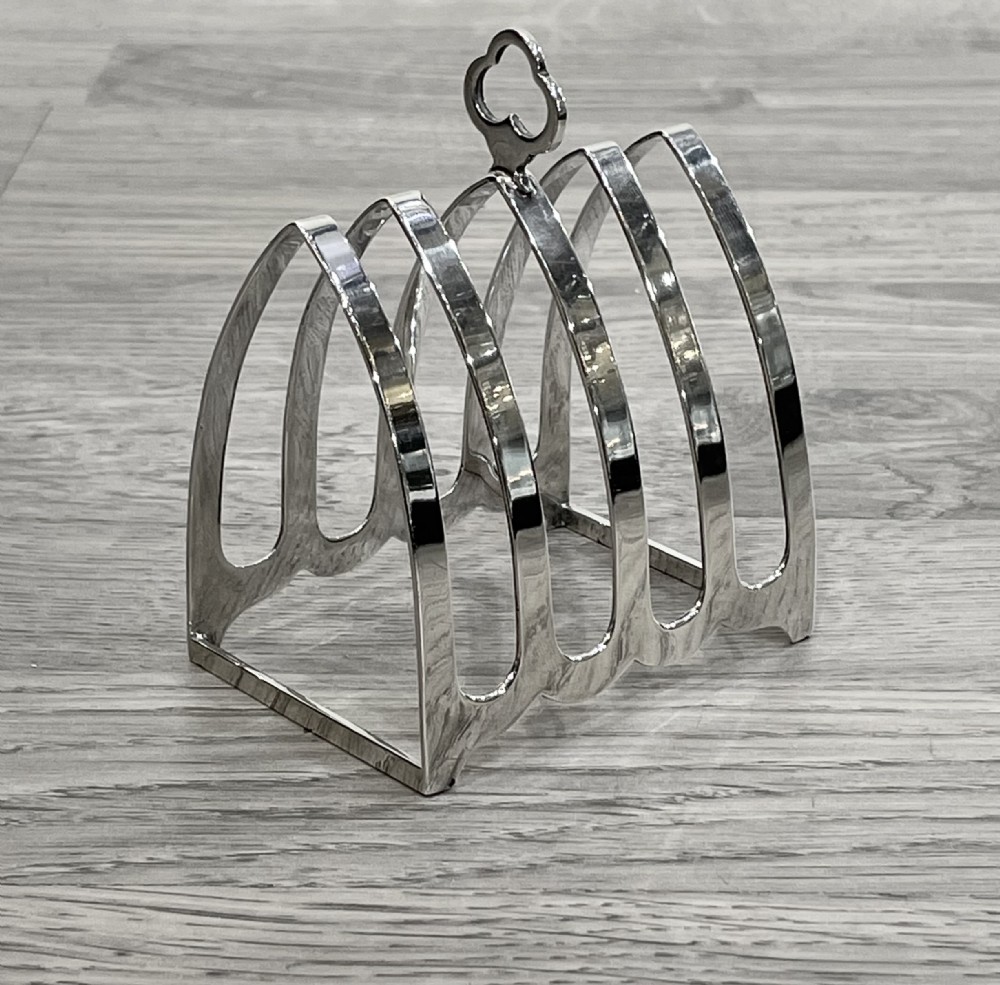 Four Division Solid Silver Toast Rack