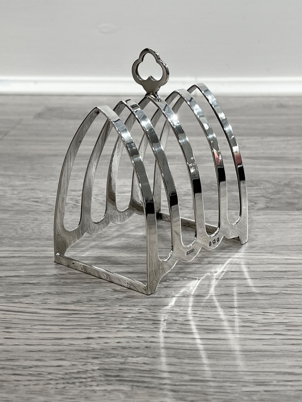Four Division Solid Silver Toast Rack View III